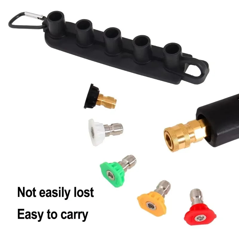 1/4" Quick Connect Nozzle Holder Sets 4000PSI Pressure Washer Gun Stand Spray Tips Holder Lightweight Washing Extension Lance