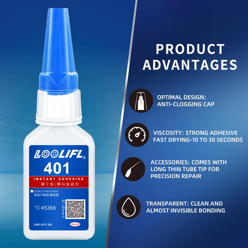 Super Glue for Plastic, Cyanoacrylate Based Adhesive for PLA, Acrylic, Metal,DIY, with Anti-Clog Cap, Waterproof, Heat-Resistant