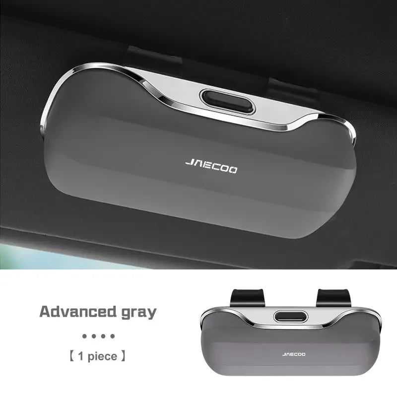 For Chery Jaecoo J5 EV J7 J8 PHEV J6 J4 Car Visor Glasses Case Premium ABS Flocking Inner Sunglasses Storage Box Car Accessories