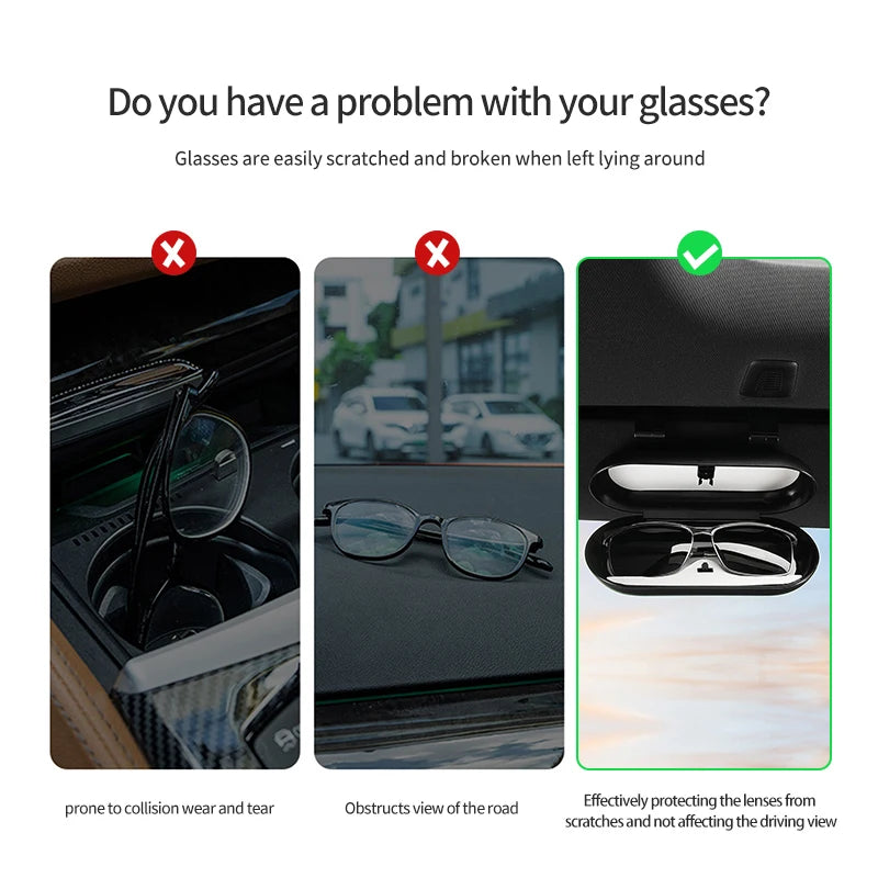 For Opel Car Sunglasses Case ABS Suede Sun Visor Mount Glasses Storage Box Vectra Zafira Meriva Mokka Grandland Vivaro Antara