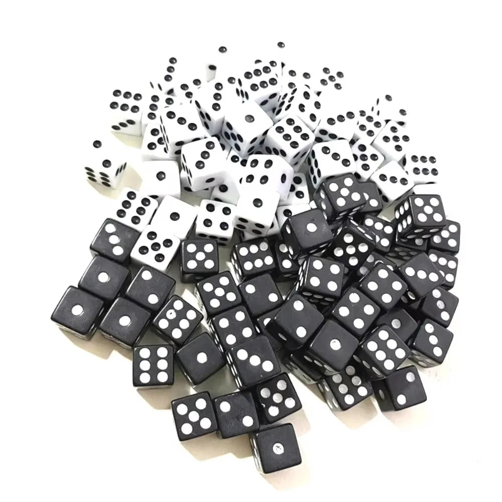 5Pcs/10Pcs 14mm/10mm 6 Sided Drinking Dice White Dices Round Corner Point Dice Set Acrylic Game Accessory Digital Dices