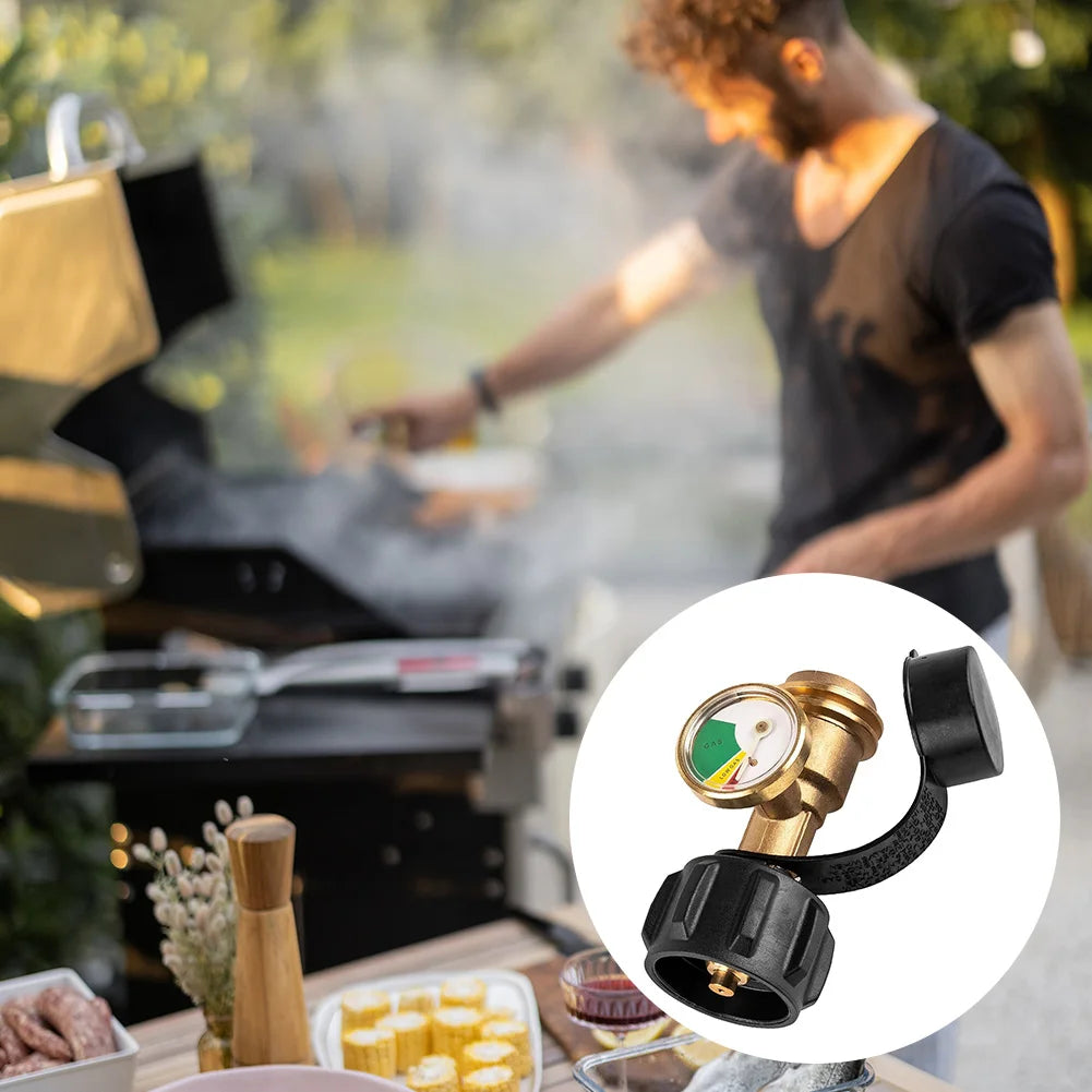 Propane Tank Gauge Level Indicator Color Coded Universal Propane Gauge Propane Adapter Gauge for Gas Cylinder Camping Stove