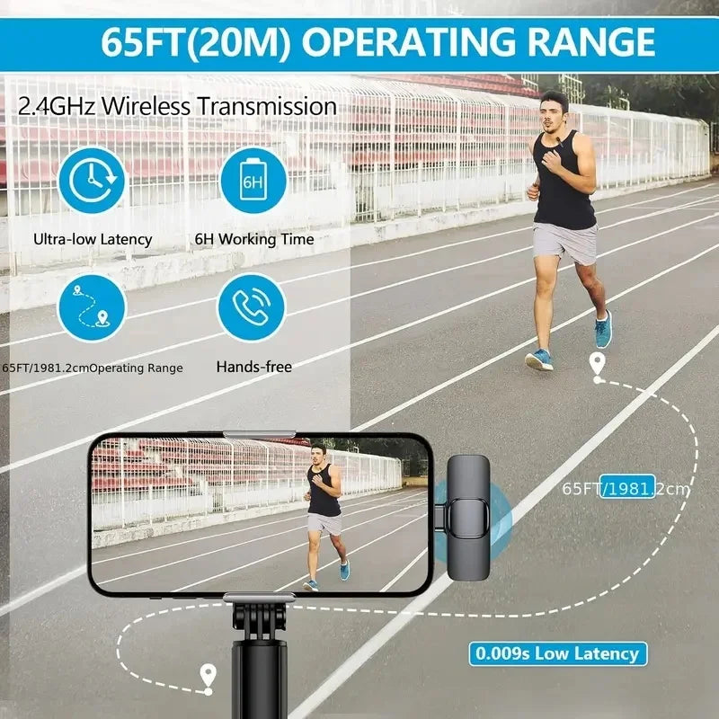 Type-C Port Professional Wireless Lavalier Microphone for Smartphones, Computers and Cameras, Plug and Play