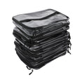 12 Pieces Large PVC Storage Bag, Transparent Black, Toy Organizer with Zipper Pockets, Game Room Storage, Travel Storage for Barbie, Blocks, Plush, Waterproof, Durable, Portable Handle, Home Closet