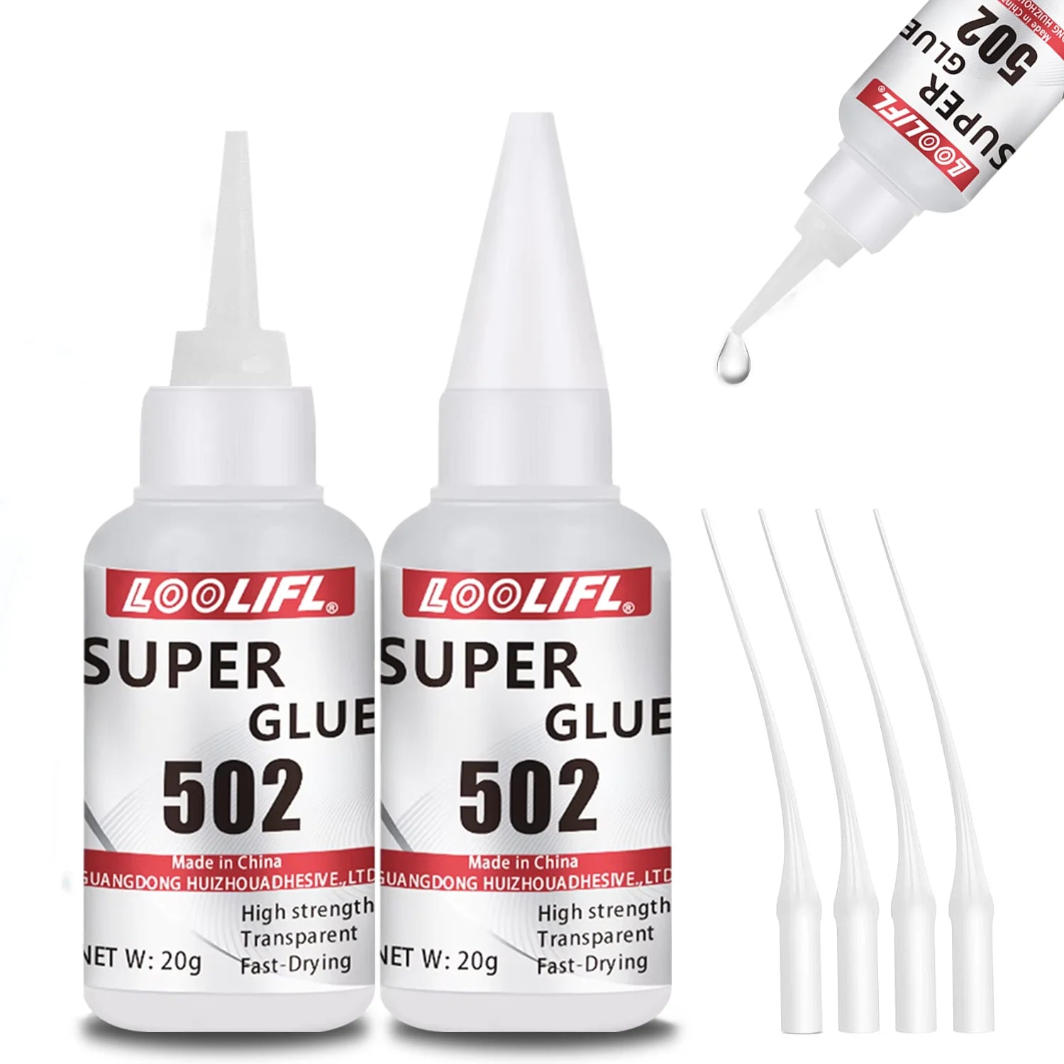 LOOLIFL 502 Super Glue 20g Fast Drying  Strong Adhesive Universal Bonding Glue for Plastic Metal Ceramic Wood Rubber Shoes1-5pcs