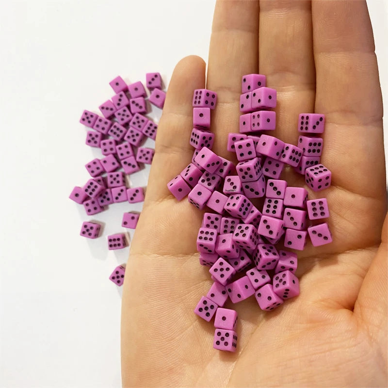 1000Pcs Super Mini 5MM D6 Point Dice With Square Angle For Board Games Trumpet Stereo Model Stationery Dice