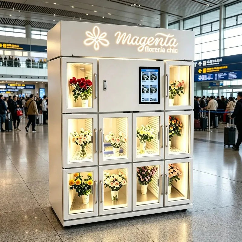 Fully Automatic Cold Flower Vending Equipment Customized 24h Continuous Operation For Indoor and Outdoor Business Sale