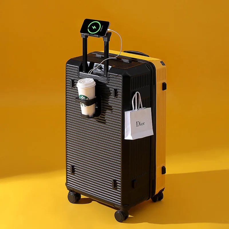 Multi-functional travel suitcase 22/24/26/28 inches silent swivel wheels thickened large capacity rolling luggage handle bag