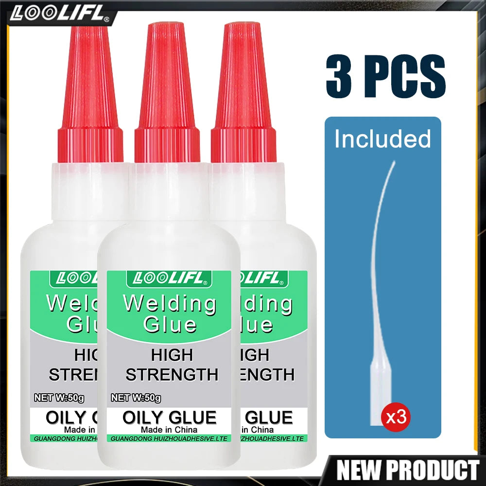 Oily Welding Adhesive, Super Glue, Metal Adhesive, Acrylic Adhesive, Home & Garden Repair Tool, For Iron Aluminum Copper Stainless Steel Wood Plastic Glass Leather Rubber, High Strength Fast Setting.
