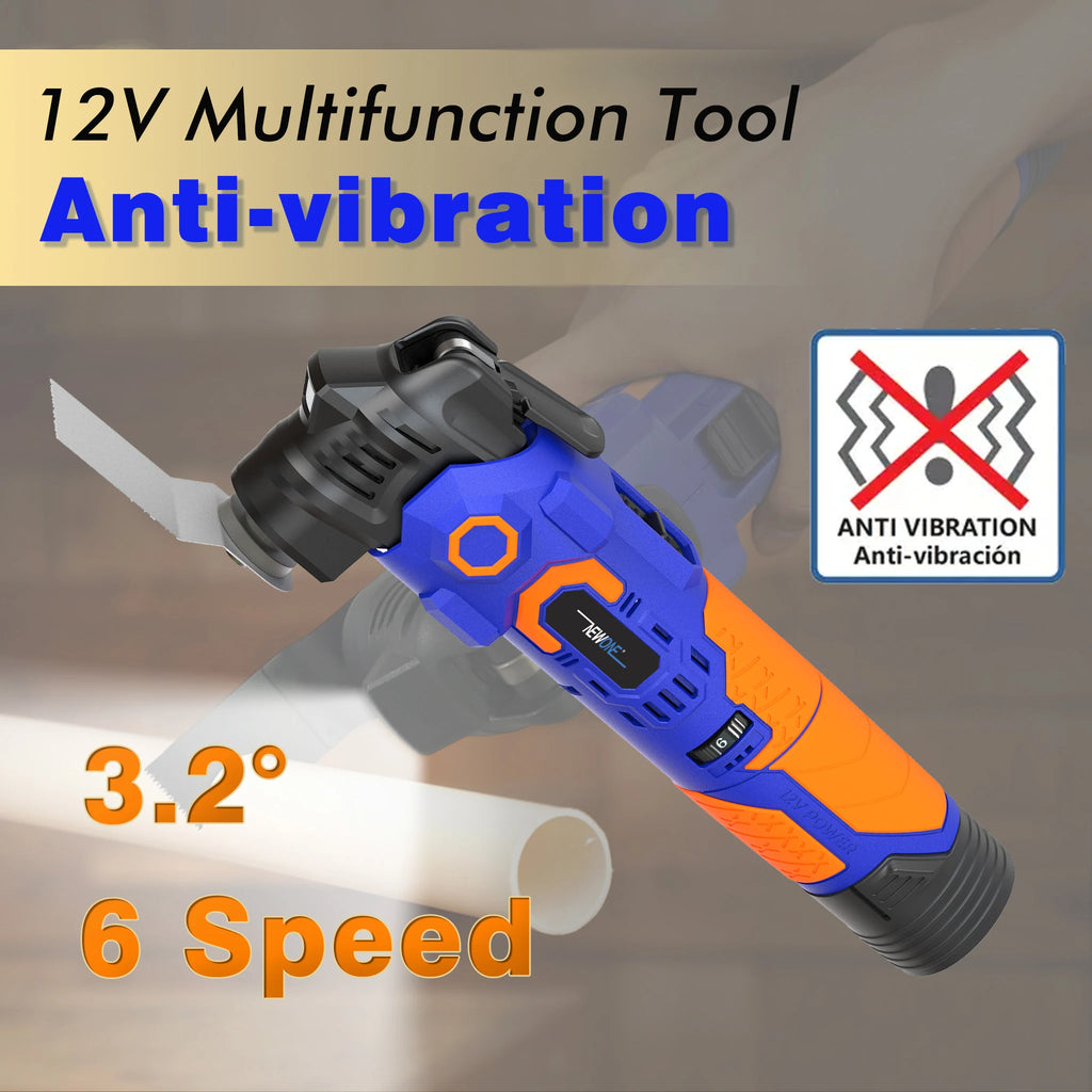 NEWONE 12V Multi Functional Tool Renovator 6 Speed Adjustment Oscillating Tool Vibration Woodworking Powerl Tool With LED Light