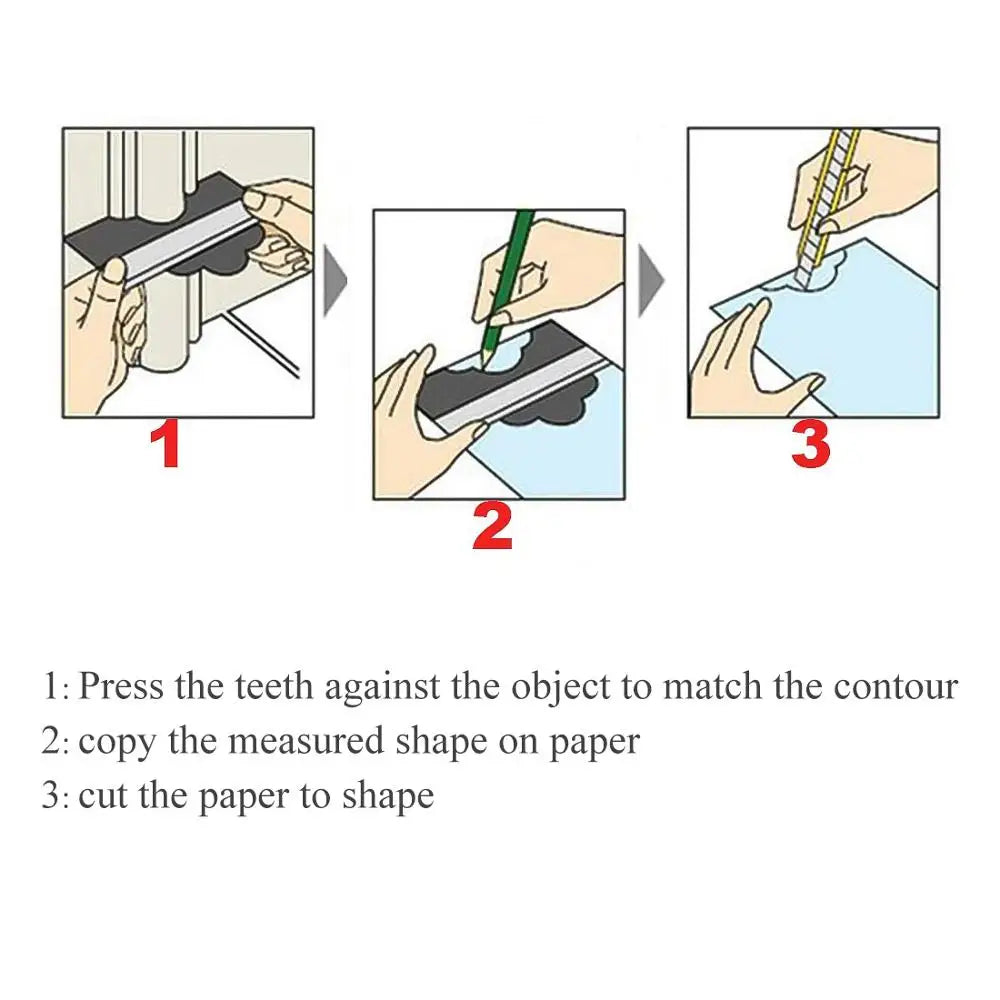 Onnfang Newest Contour Gauge  Multifunctional Plastic Profile Copy Contour Gauges Standard measuring instrument General Tools
