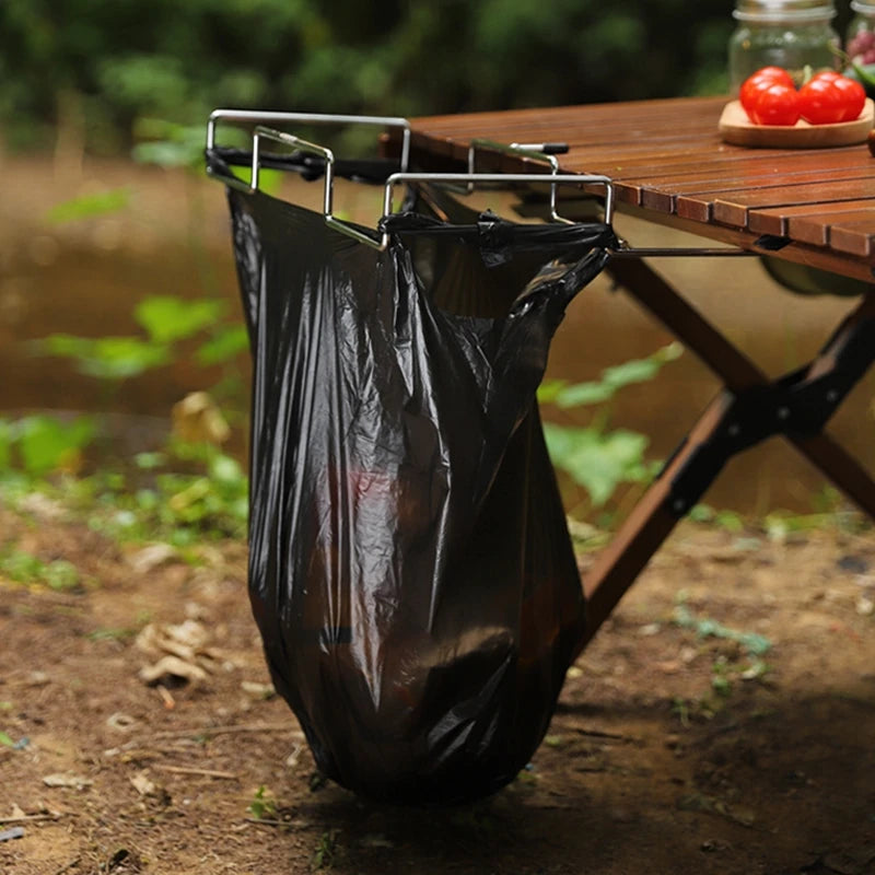 Foldable Trash Bag Holder Camping Supplies Outdoor Picnic Trash Can Camping Shelf Kitchen Trash Organizer Rack캠핑용품