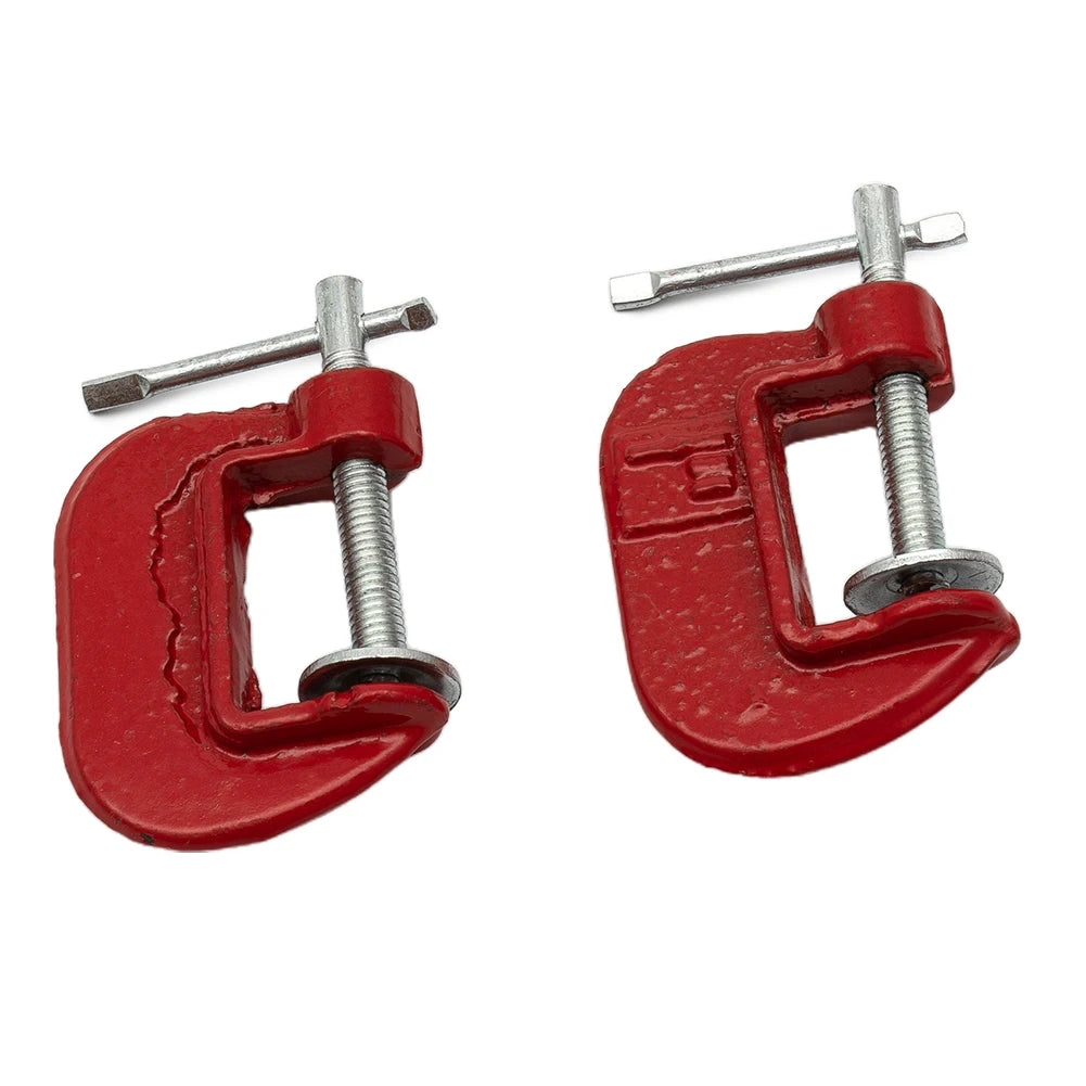 2 Pieces 1 Inch Mini Heavy Duty G Clamp Woodworking Clamp Device Adjustable DIY Carpentry Metal Clamping Gadgets Hand Tools