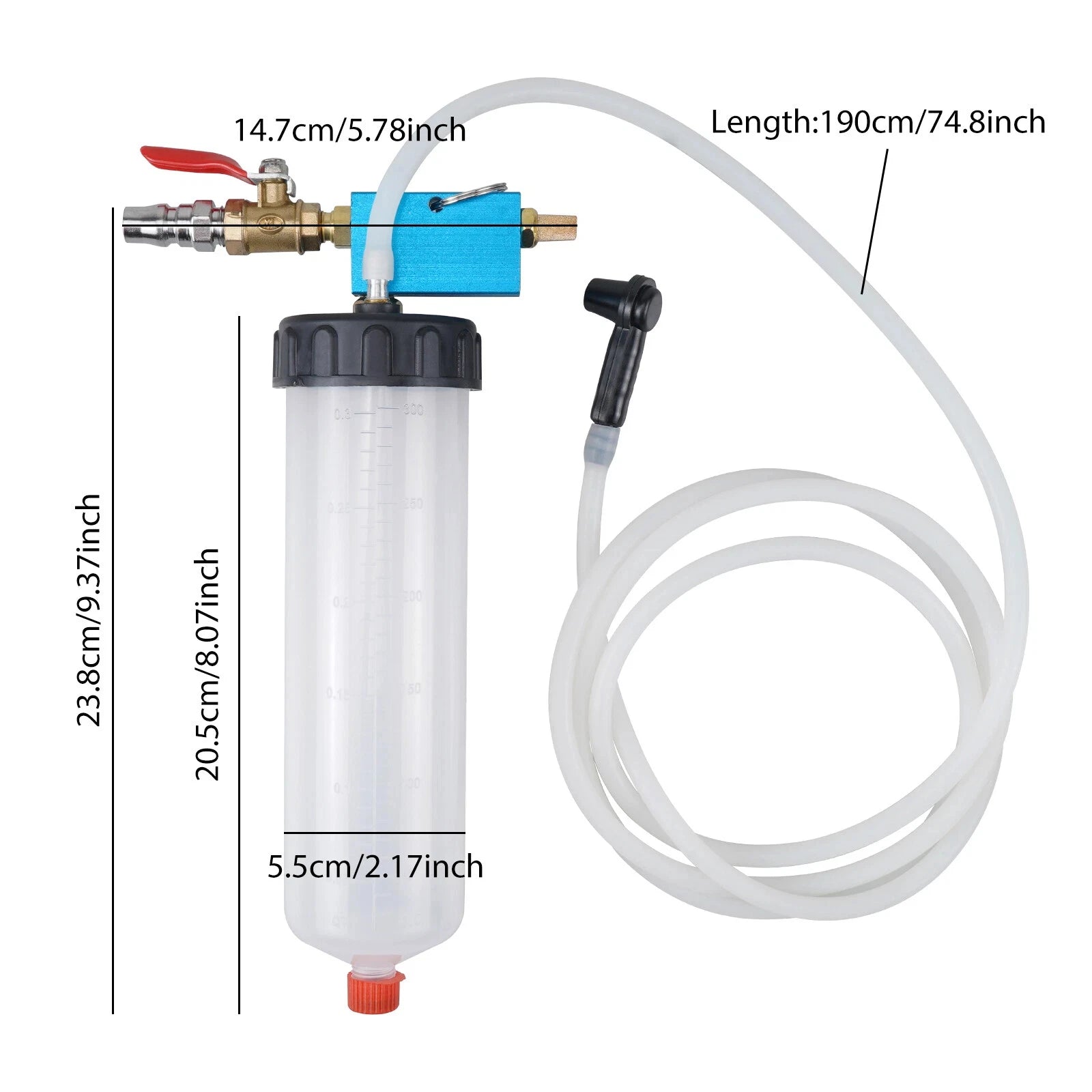 Universal Oil Change Pump Brake Bleeder Fluid Suction Hydraulic Exchange Drain Tools with Hose Extractor Pump Oil Evacuator