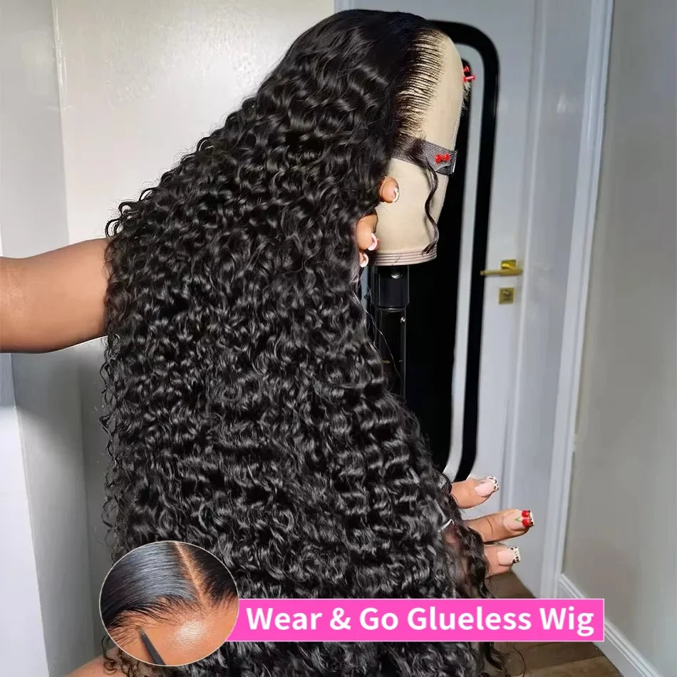 Human Hair 5x5 Glueless Curly Wig 13x6 HD Lace Front Wig 13x4 Water Deep Wave Lace Frontal Wigs 4x4 HD Closure 30 40 Inch
