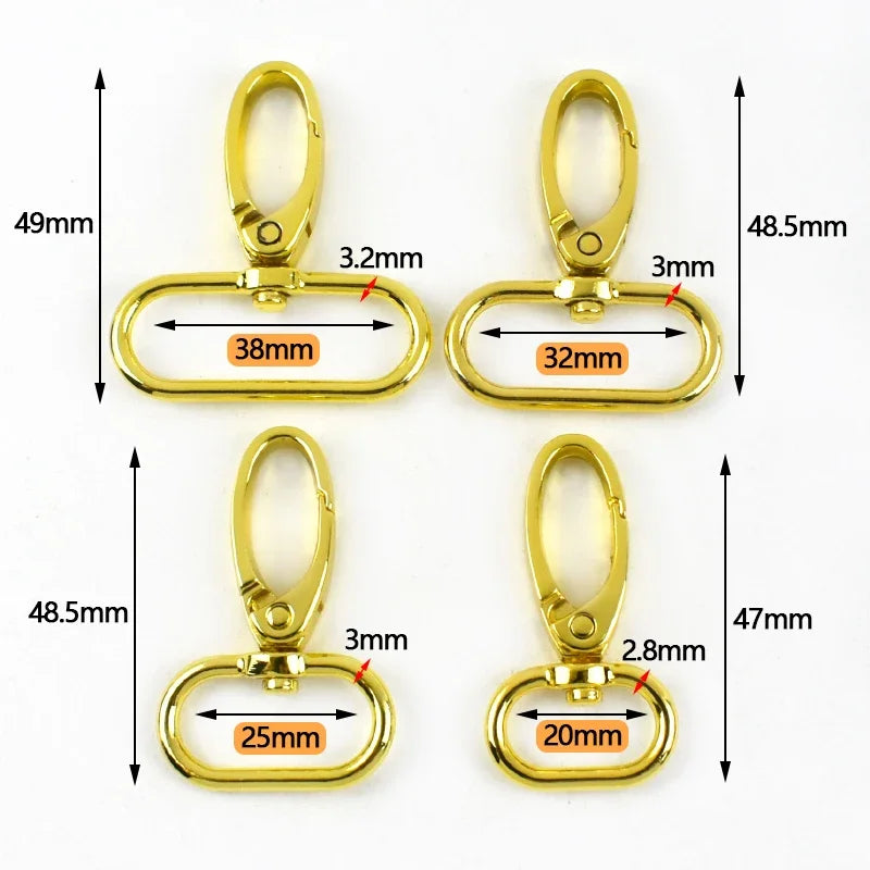 5/10Pcs 20-38mm Metal Hook Buckle for Bag Strap Swivel Lobster Clasp Dog Collar Carabiner Clip KeyChain Fastener Accessories