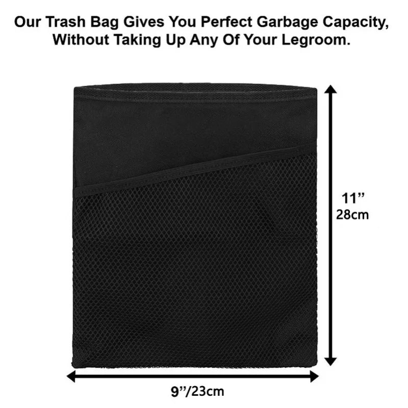 Hanging Car Trash Bag Slim Garbage Can Storage Pocket Adjustable Strap to Hang in The Front or Back Seat Trash Bin for Car