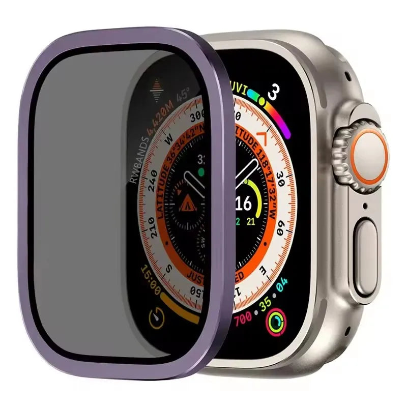 Aluminium Alloy Case+Tempered Glass for Apple Watch Ultra 3 2 1 Anti-Scratch Screen Protector for iWatch Ultra 2 49mm Cover Film