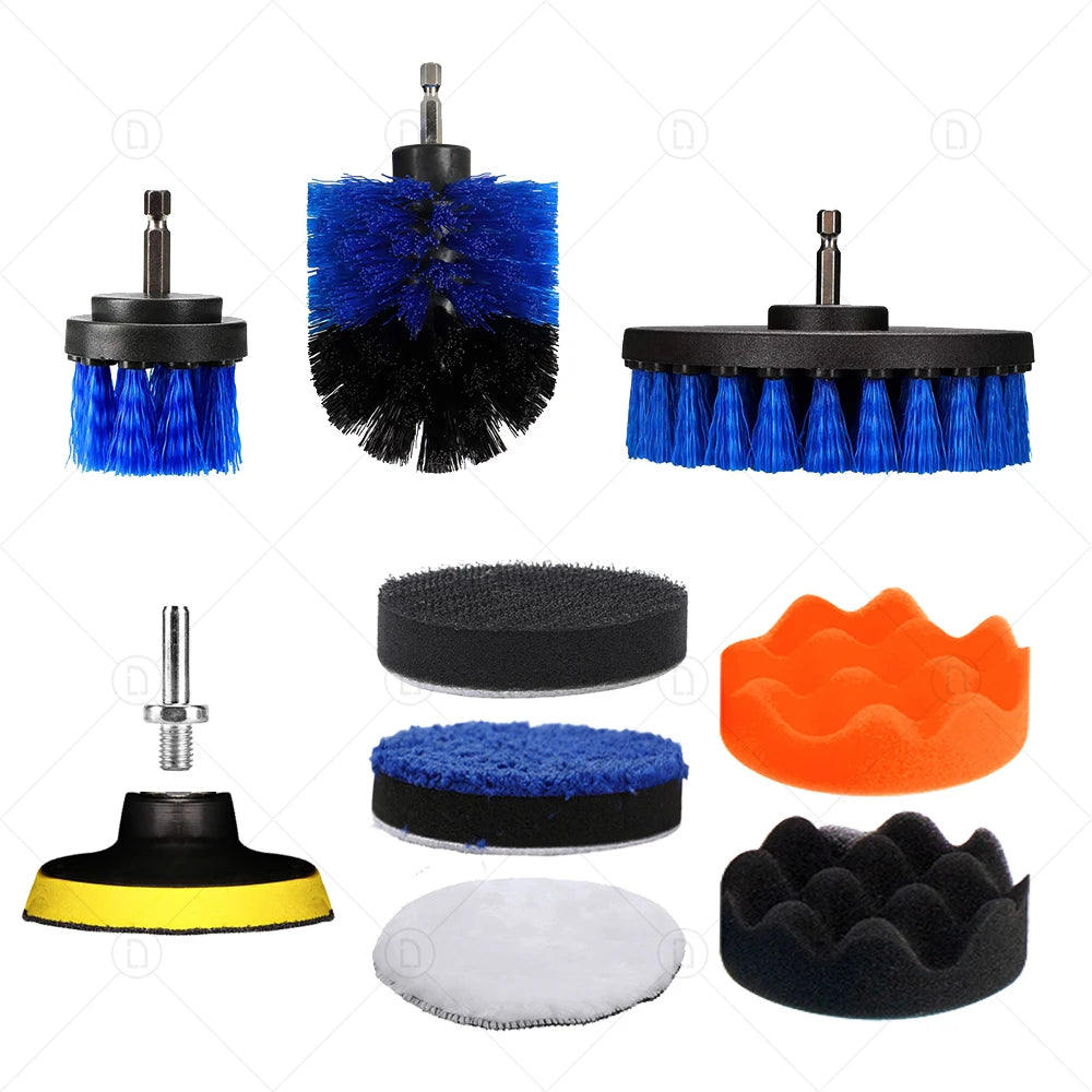 Drill Brush Attachments Set Polish Sponge Power Scrubber Brush All Purpose Clean For Grout Tiles Sinks Bathtub Bathroom Kitchen