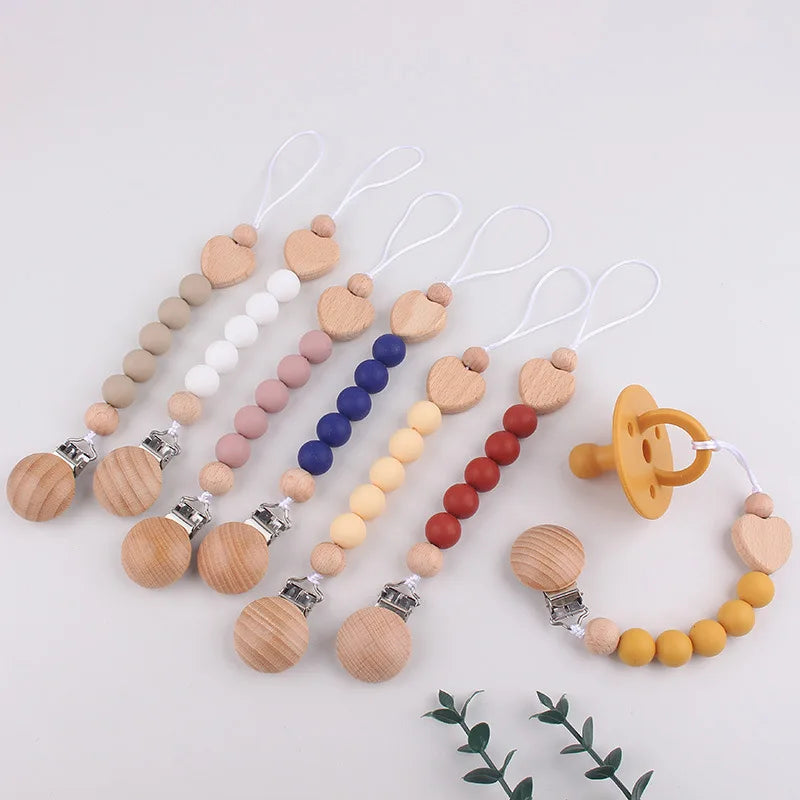 Beechwood  Pacifier Clip Baby Soothing Silicone Teether Pacifier Holder Anti-Drop Chain