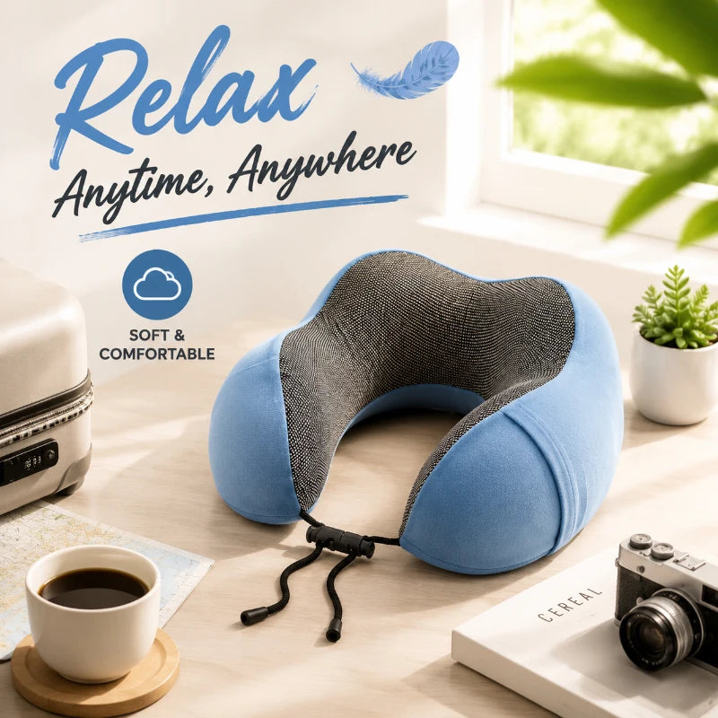 Memory Foam Healthcare Cervical Pillow, Soft U Shape Travel Neck Cushion to Support Neck on Airplane