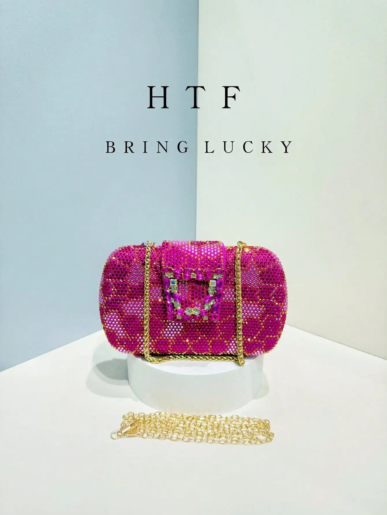 Evening Clutch Bag Fashion Glitter Fashion Clutch Bags Diamonds Metal Handle Evening Bags Ruched Box Handbags