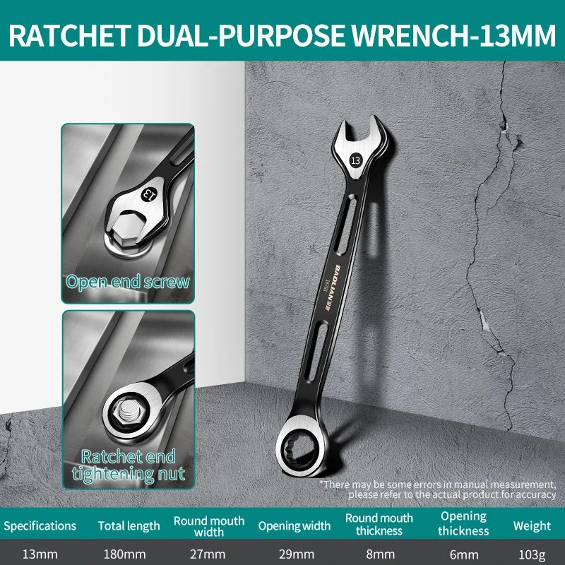 6mm-22mm Combination Wrench Dual-purpose Wrench Labor-saving Anti Slip Metric Universal Spanner For Car Repair Hand Tool