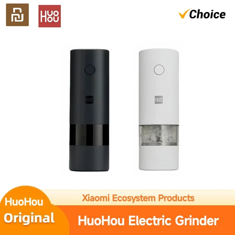 XIAOMIYOUPIN Huohou Electric Grinder Automatic Mill Pepper And Salt  LED Light 5 Modes Peper Spice Grain Pulverizer For Cooking