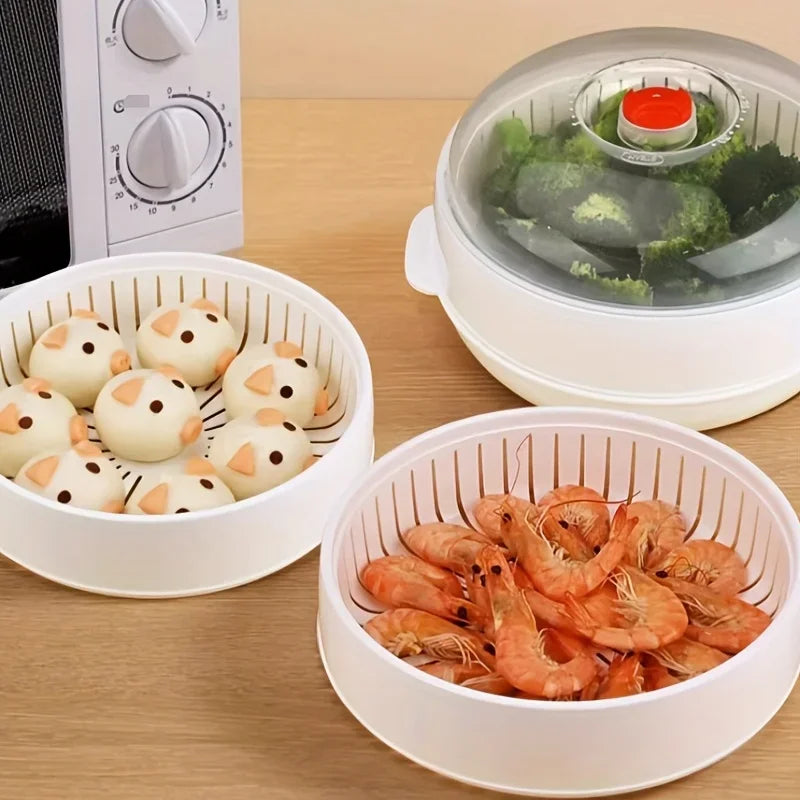 Boost your cooking skills with our microwave steamer box steamed bun multilayer container multifunctional heating appliance