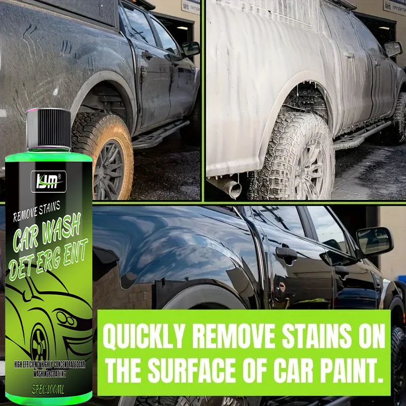 KJM Heavy-Duty 100 Dilution Ratio Foaming Car Cleaning Soap for Exterior Dirt Stain & Grime Removal - Exterior Car Wash Solution