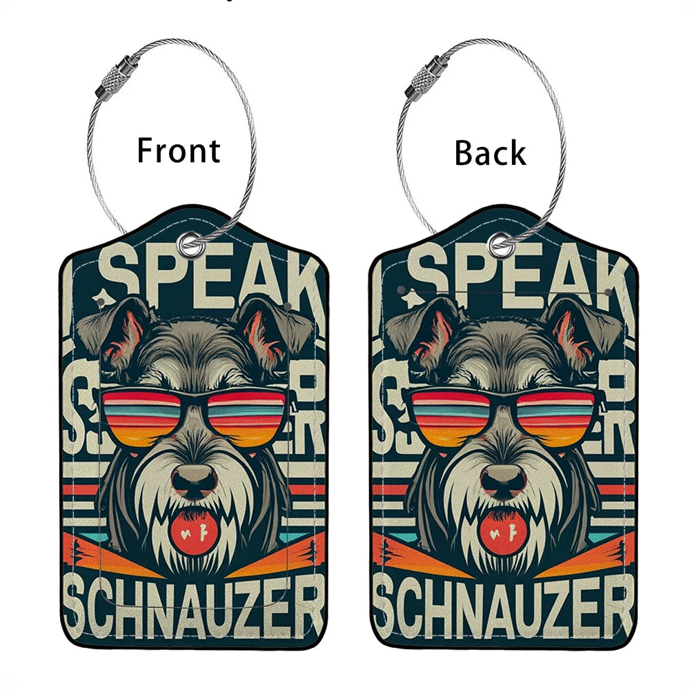 HOT SALE Cute animals Leather Business Luggage Tag Suitcase Address Label Luggage Boarding Case Label Name ID Address Clip
