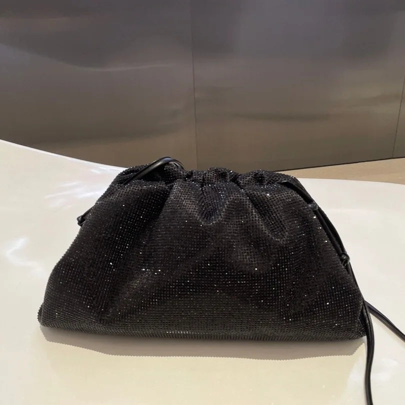 Luxury Designer Glitter Rhinestone Diamond Cloud Bag Evening Bag Wedding Party Clutch Purse Women Handbag Shoulder Messenger Bag