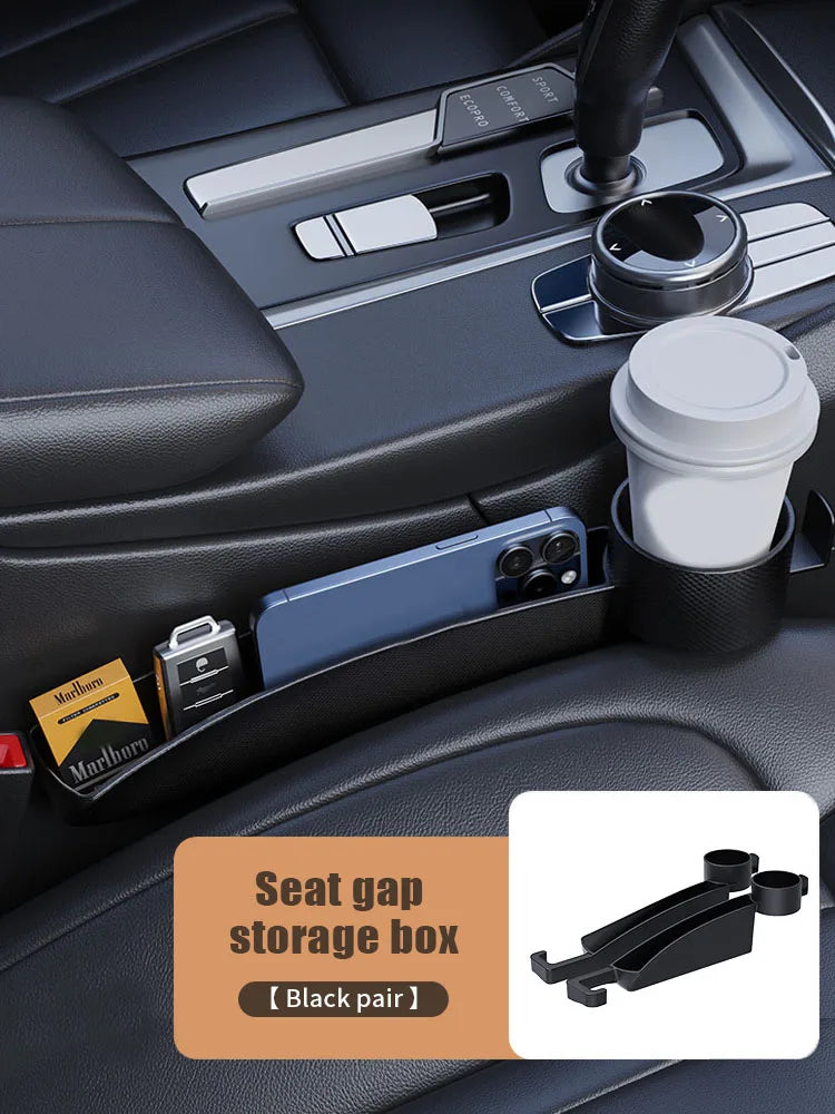 2pcs Car Seat Gap Plug Strips Car Seat Gap Storage Box with Cup Holder Car Seat Position Storage Box Interior Accessories