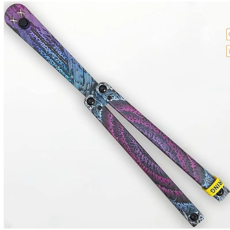 Practice Balisong Training Folding Flail Knife Outdoor Trainer Tanto Pocket No Sharp EDC Tools Fidget Knife Toy Outdoor Tools