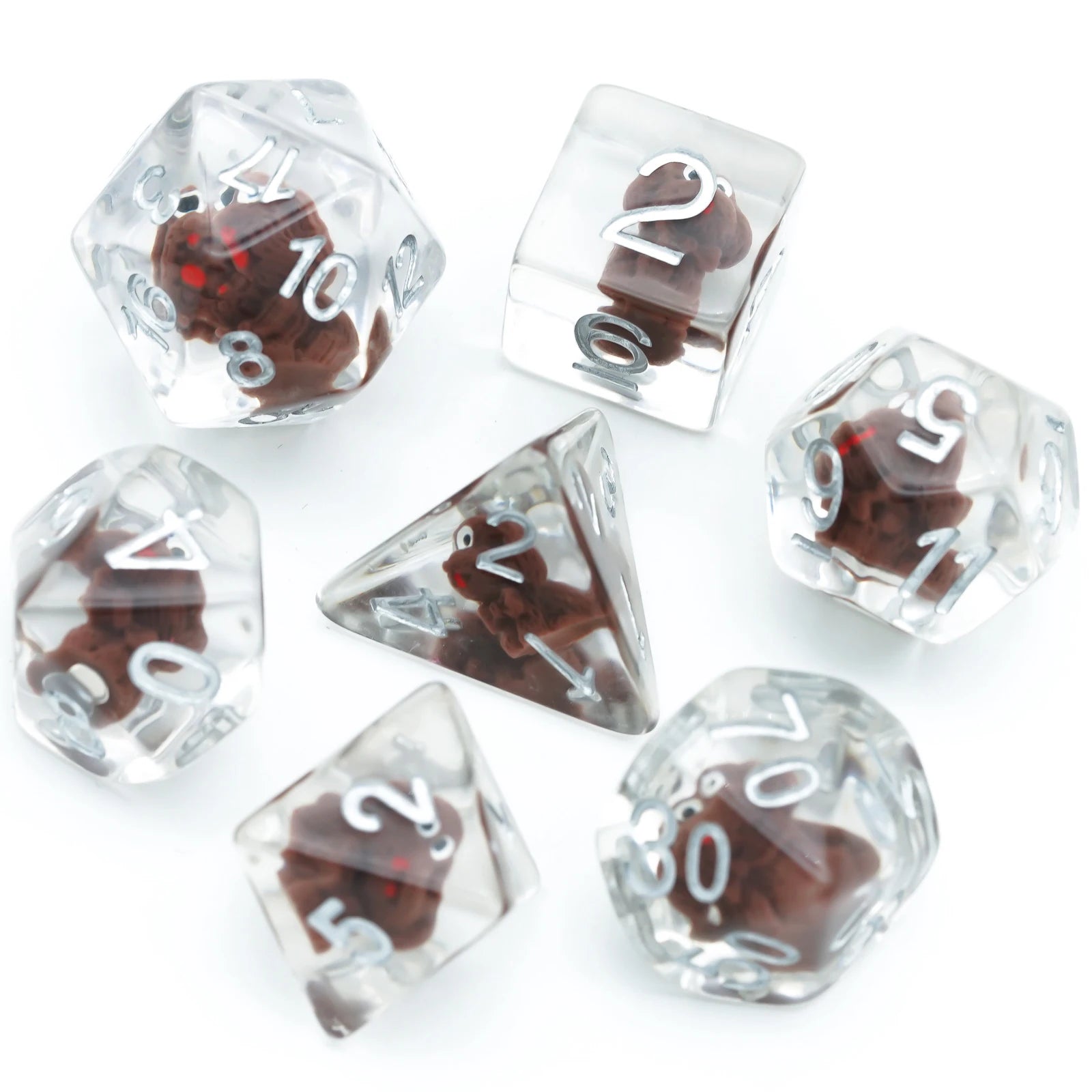 Cusdie Cute Animals DnD Dice Resin D4 D6 D8 D10 D% D12 D20 Polyhedral Dice Set for D&D Pathfinder Role Playing Table Board Games