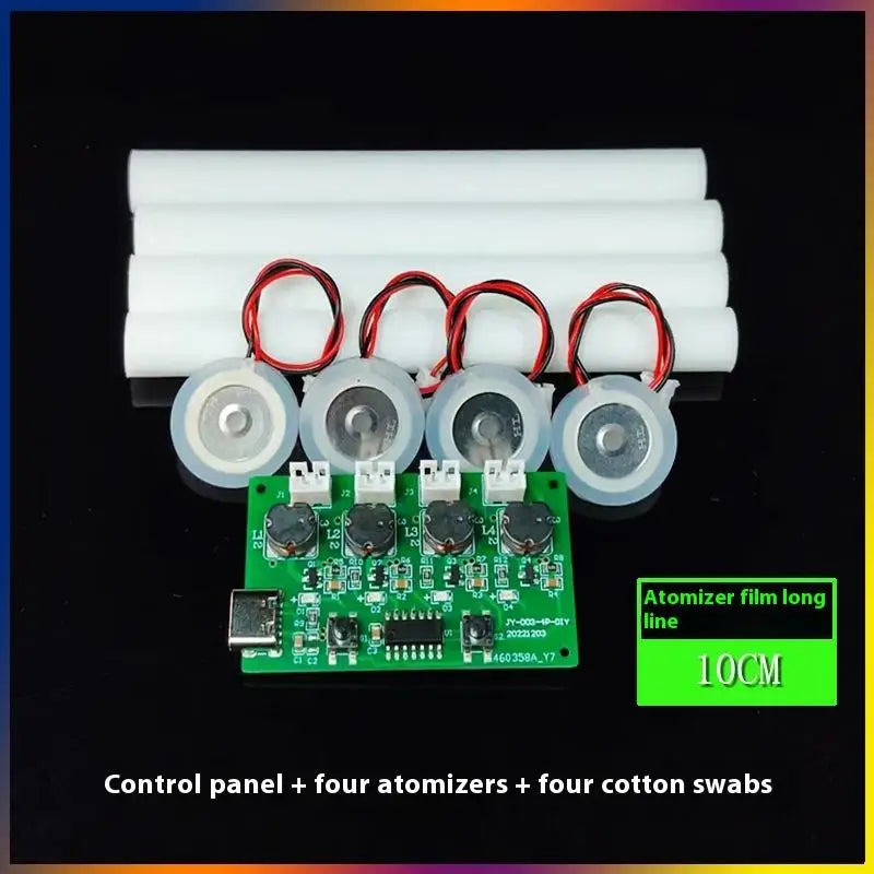 New【1Set Four Spray Humidifier TypeC USB Mini Humidifier DIY Kits Mist Maker And Driver Circuit Board Atomizer Sheet With Stand】