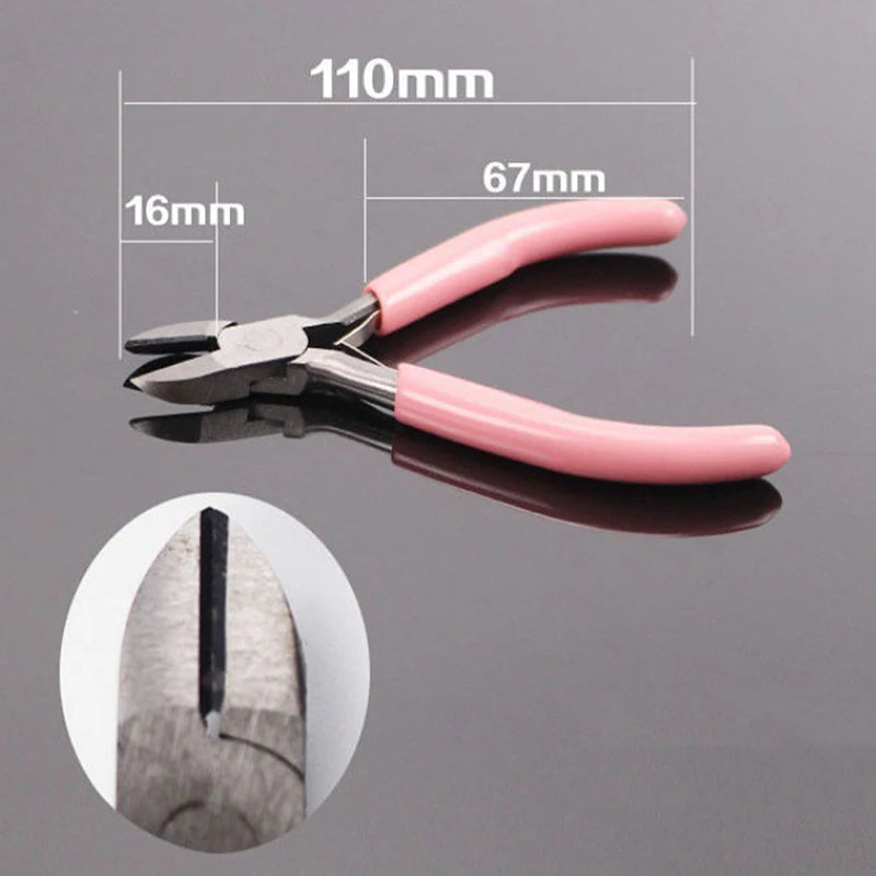 ★▲Mini Pliers Diagonal Round Bent Needle Nose Handcraft Beading Insulated Cutter Pliers For Jewelry Making Tools
