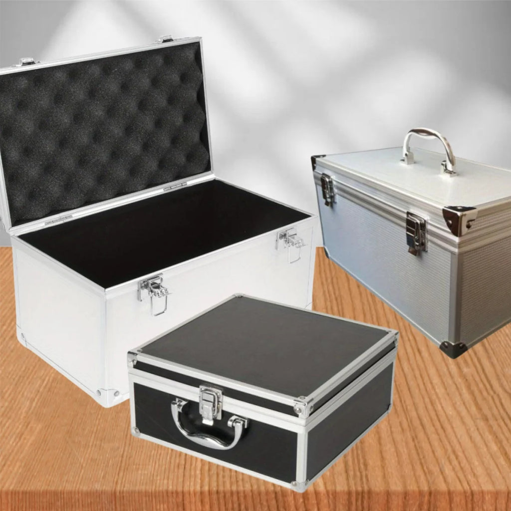 Aluminum Tool Case Multi-Purpose Hard Metal Storage Box for Garage Organization & Toy Storage, Portable Protective Carrying Case