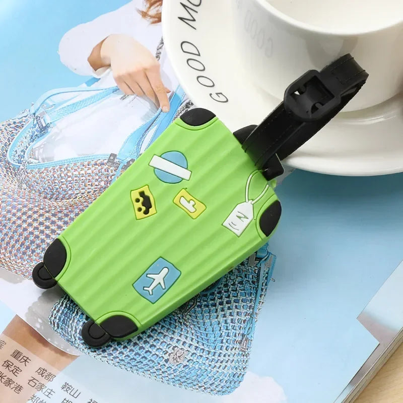 New Fashion Silicon Luggage Tags Travel Accessories for Bags Portable Luggage Tag Cartoon Style for Girls Boys Card Cover