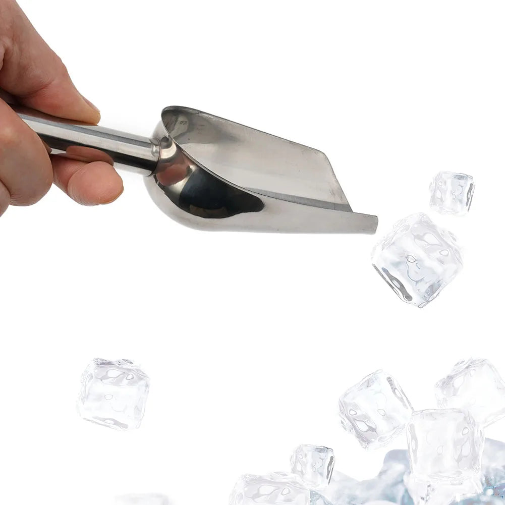8/9/10/11inch Stainless Steel Ice Scoop Party Bar Buffet Kitchen Sugar Flour Dry Goods Shovel Ice Cube Spoon Kitchen Accessories