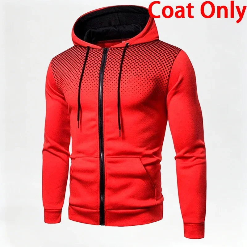 Men's Set/Coat/Pants 2026 Fashion Tracksuit Zipper Hooded Coat & Sweatpants Autumn Winter Daily Casual Sports Jogging Sportswear