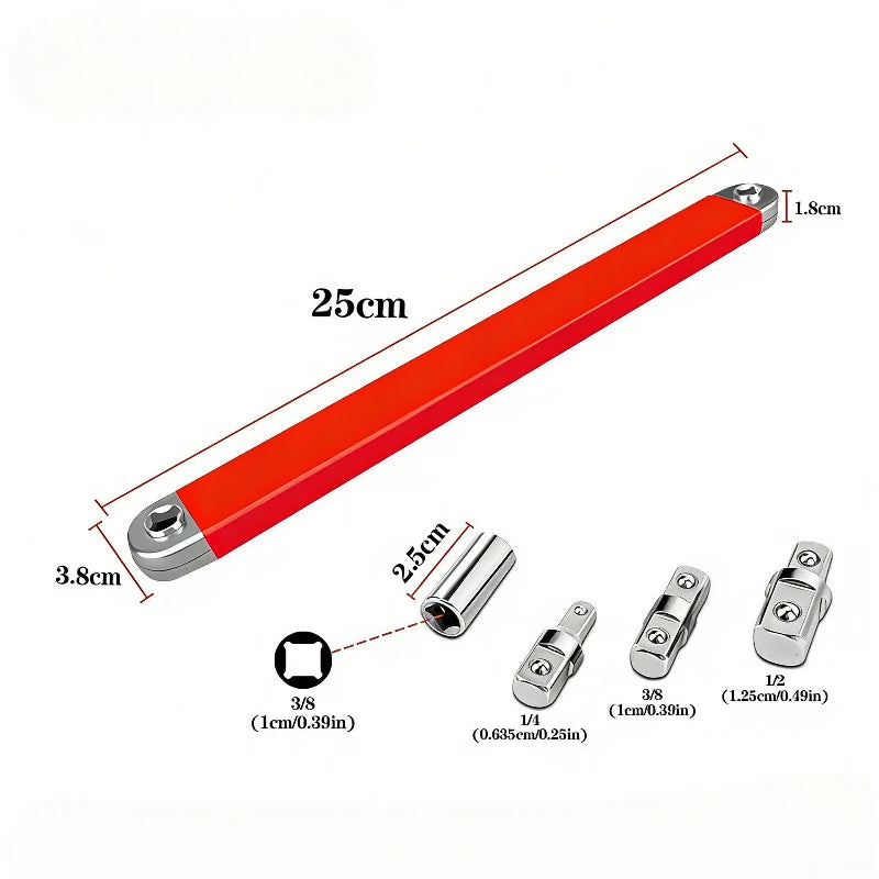 Compact Offset Extension Wrench 4 Adapter Dual Purpose Impact Socket Ratchet for Automotive Hand Tool