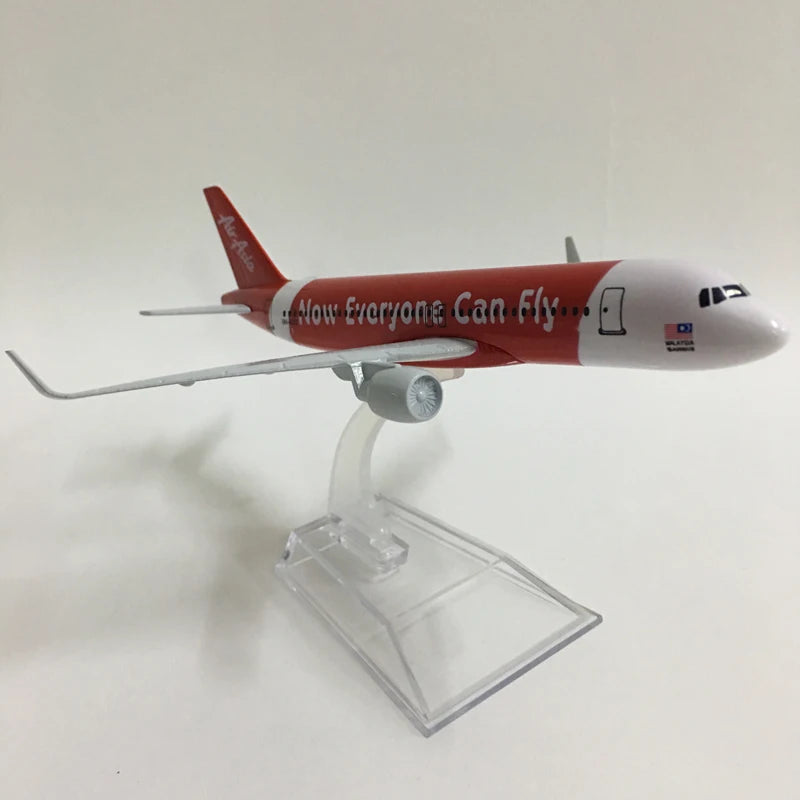 JASON TUTU 16cm Air Asia Plane Airplane Model Aircraft Model Diecast Metal 1/400 Scale Planes
