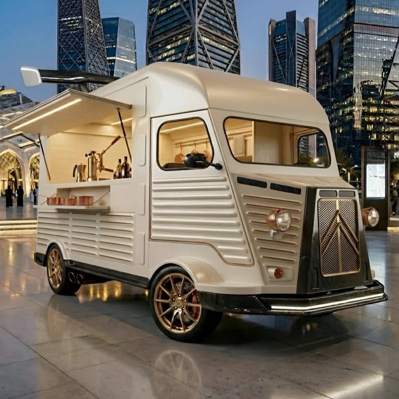 Modern Food Trailer Concession Cart With Foldable Counter Extension For Customer Convenience Professional Street Catering Cart