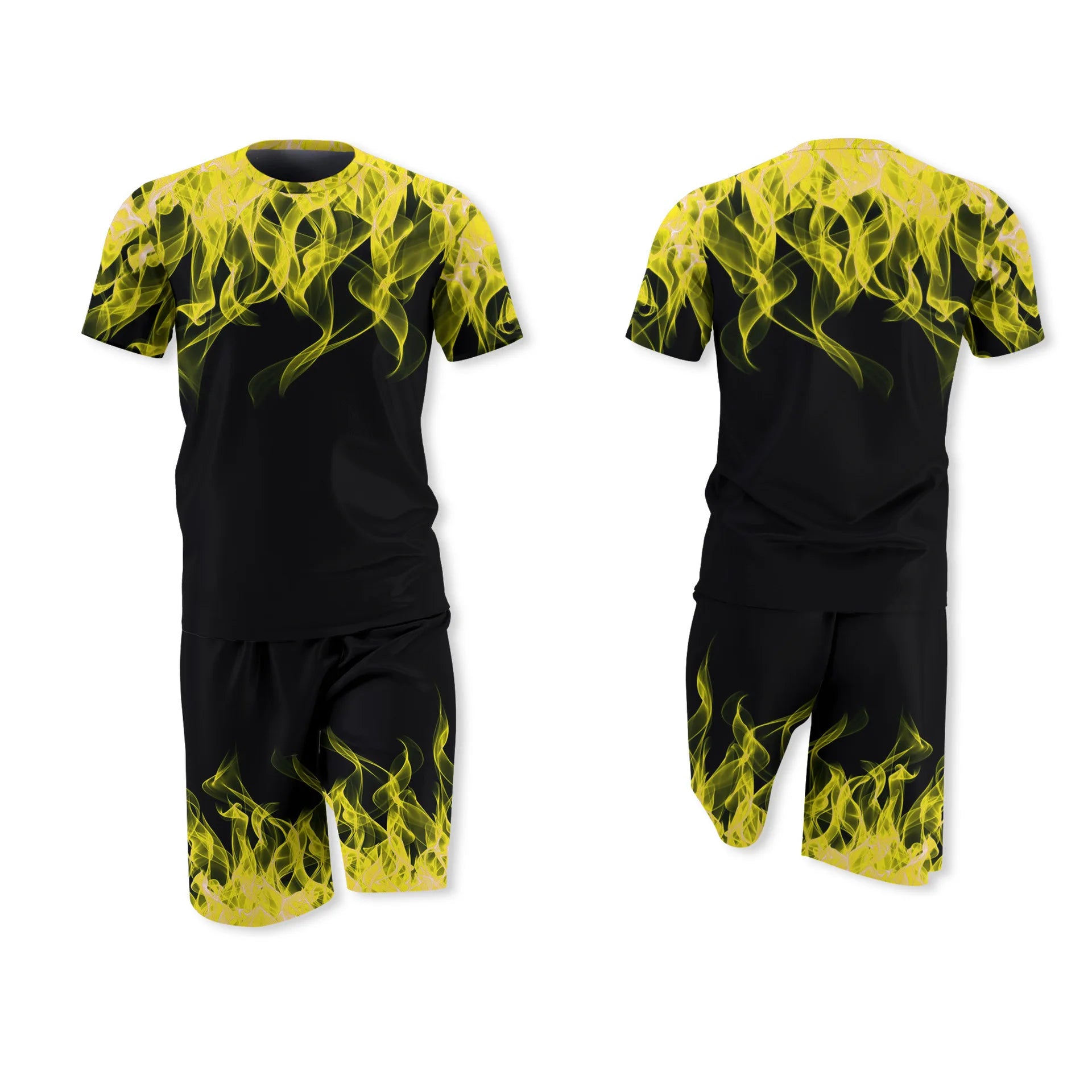 Summer Colorful Flame 3D Print Tracksuits Men Women Casual Short Sleeve T-Shirt Shorts Sets 2pcs Sportswear Suits Man's Clothing
