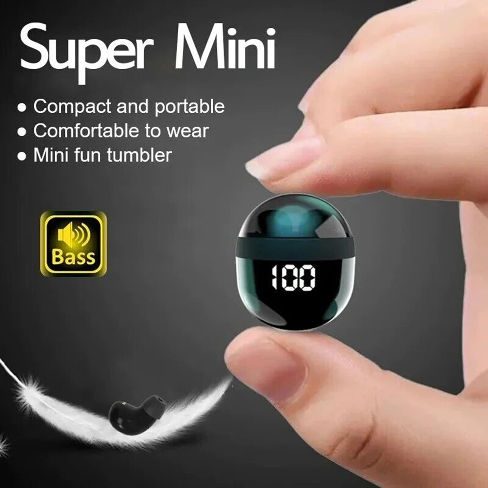 SK18 Heavy Bass Earphones TWS Wireless Bluetooth Headset With Mic Smart Touch Headphones Invisible Mini Noise Reduction Earbuds