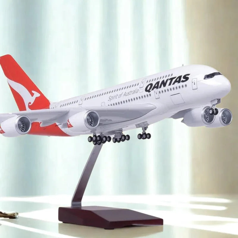 1:85 Scale 47CM Die-Cast Resin B787/B747/A380/B737 Airbus Australian Airlines Qantas Series Aircraft Model Toy With Lights and W