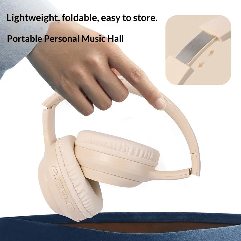 Newest Lenovo Wireless Headphones Bluetooth Earphones Foldable Headset Helmets with Mic Support TF-Card Noise Reduction Earbuds