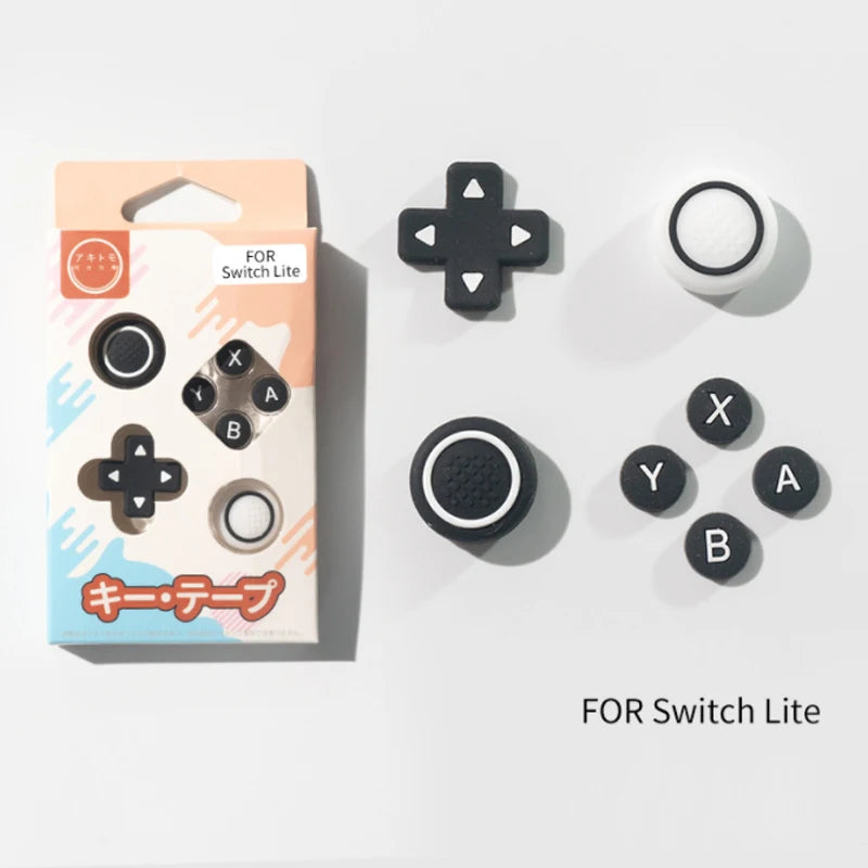 New Design Silicone Soft D-pad Cross Button ABXY Key Sticker Skin Case For Switch Lite NS lite Joy-con Thumb Stick Cap Cover