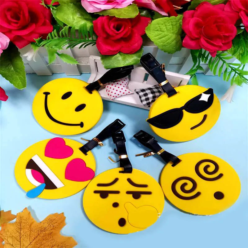 Travel Accessories Funny Face Expressions Luggage Tag Silica Gel Suitcase ID Address Holder Baggage Boarding Tag Portable Label